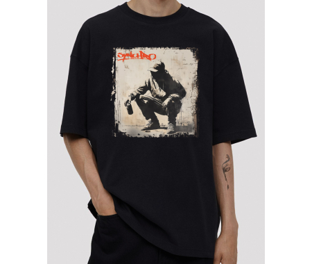 koszulka Graffiti Synchro. T-shirt jakości premium SUB995 czarna koszulka 100% bawełna